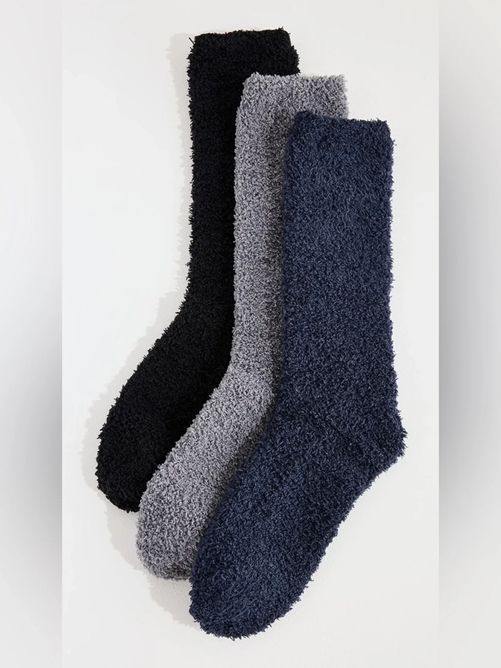 Barefoot Dreams CozyChic 3 Pair Socks Set in black multi, NEW GIFTBOX